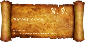 Murvay Vince névjegykártya